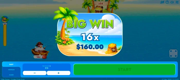 Chicken Pirate Route großer Gewinn